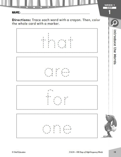 180 Days: High-Frequency Words for First Grade