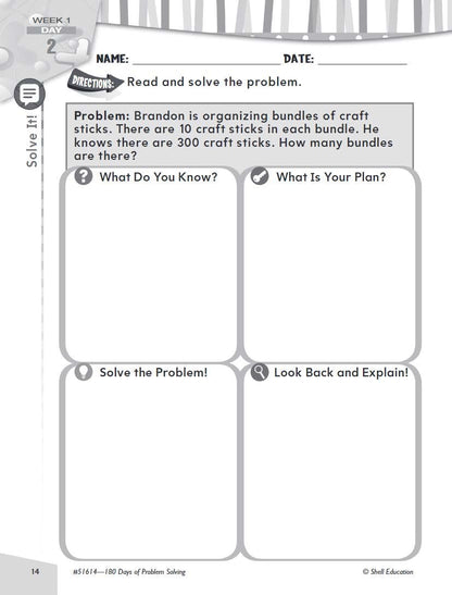 180 Days: Problem Solving for Second Grade