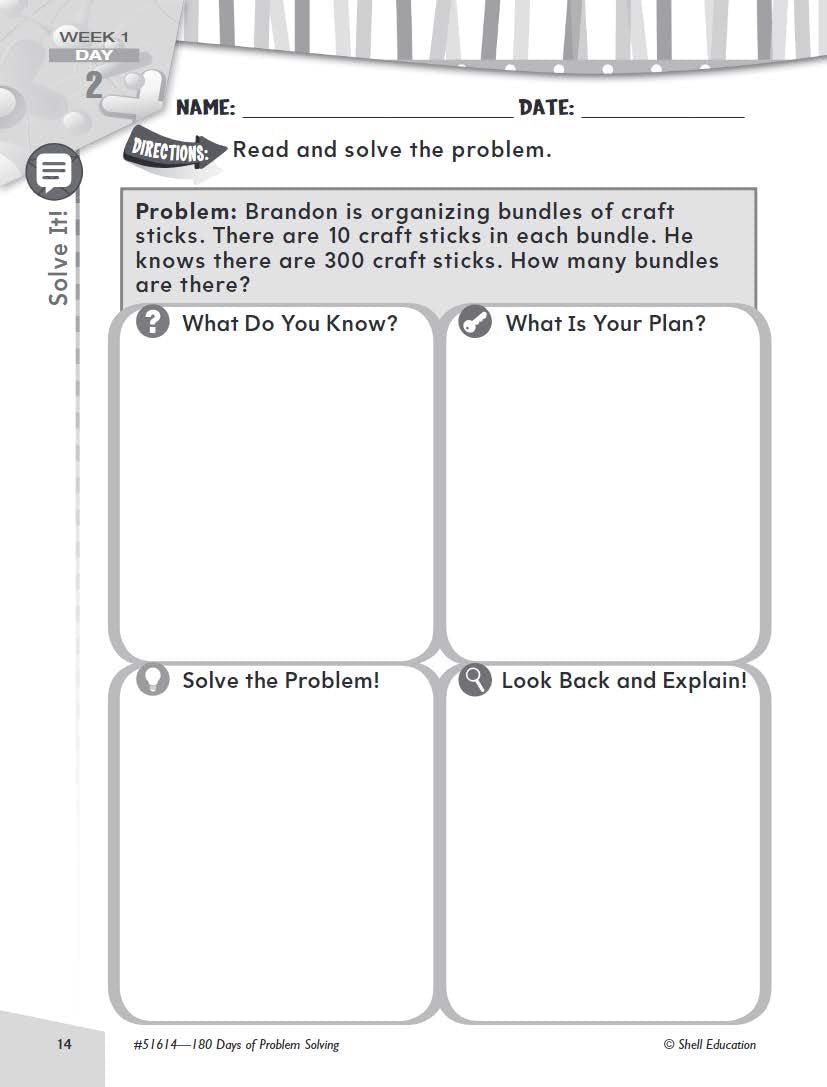 180 Days: Problem Solving for Second Grade