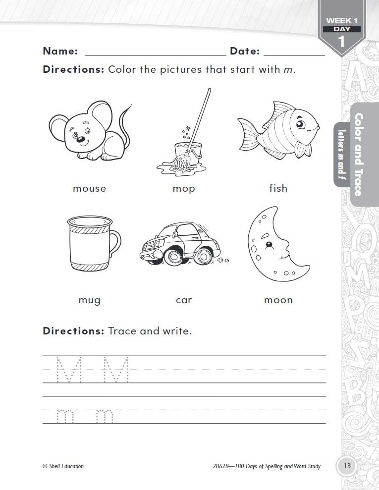 180 Days: Spelling and Word Study for Kindergarten