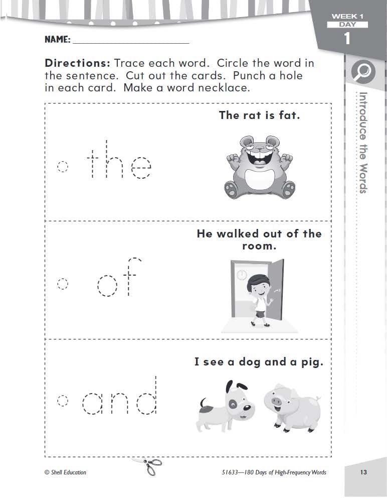 180 Days: High-Frequency Words for Kindergarten