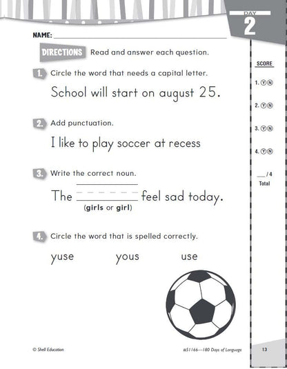 180 Days: Language for First Grade