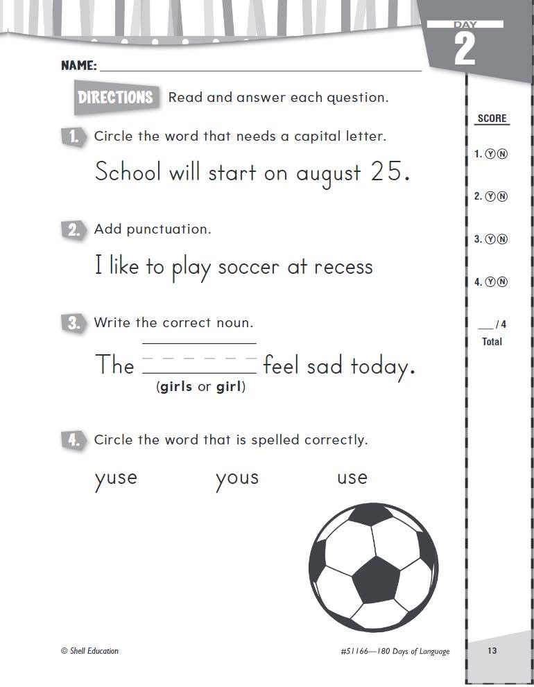 180 Days: Language for First Grade