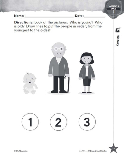 180 Days: Social Studies for Kindergarten