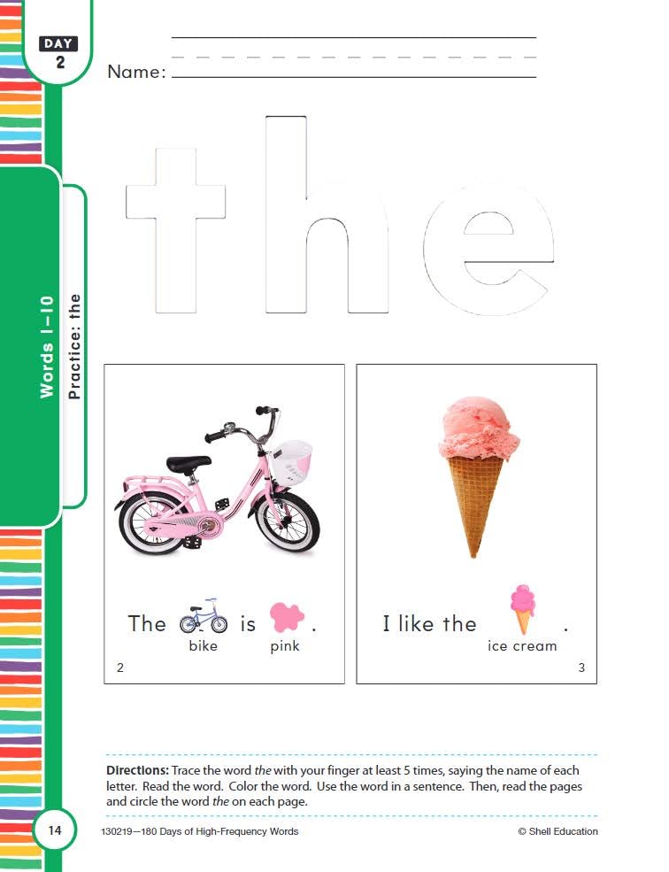 180 Days: High-Frequency Words for Prekindergarten