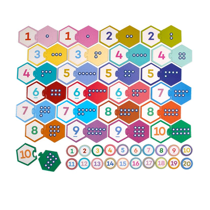 Numbers Hexagon Puzzle Pairs Game