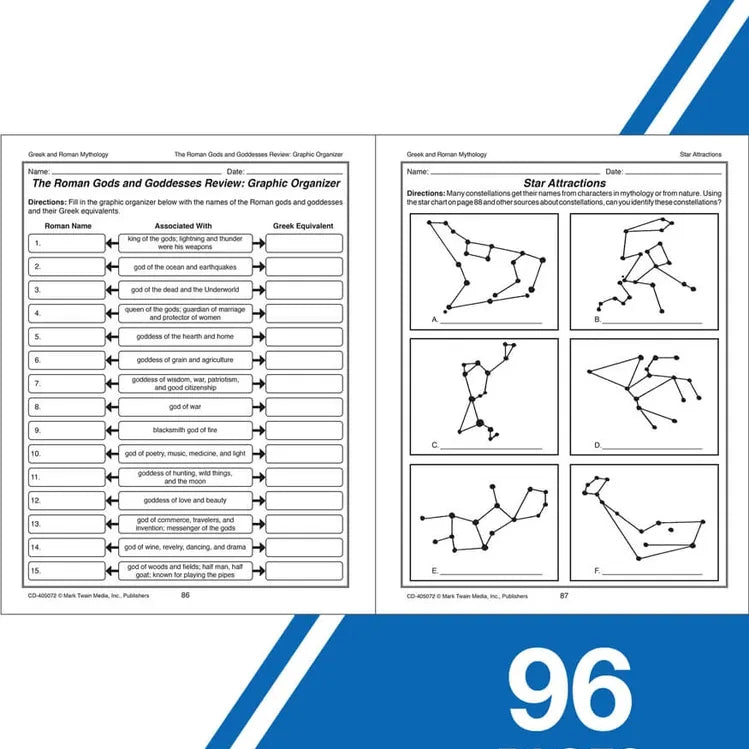 Greek and Roman Mythology Workbook Grade 6-12