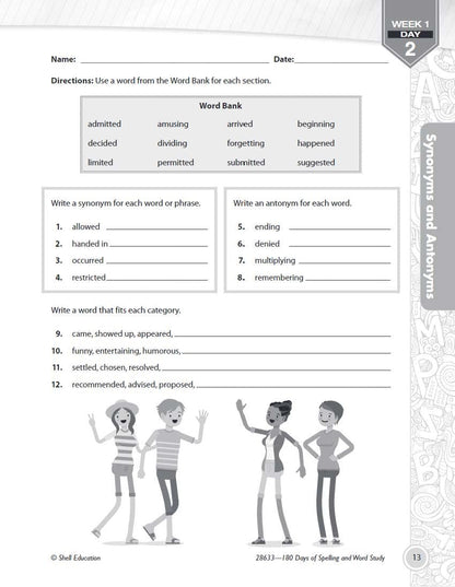 180 Days: Spelling and Word Study for Fifth Grade