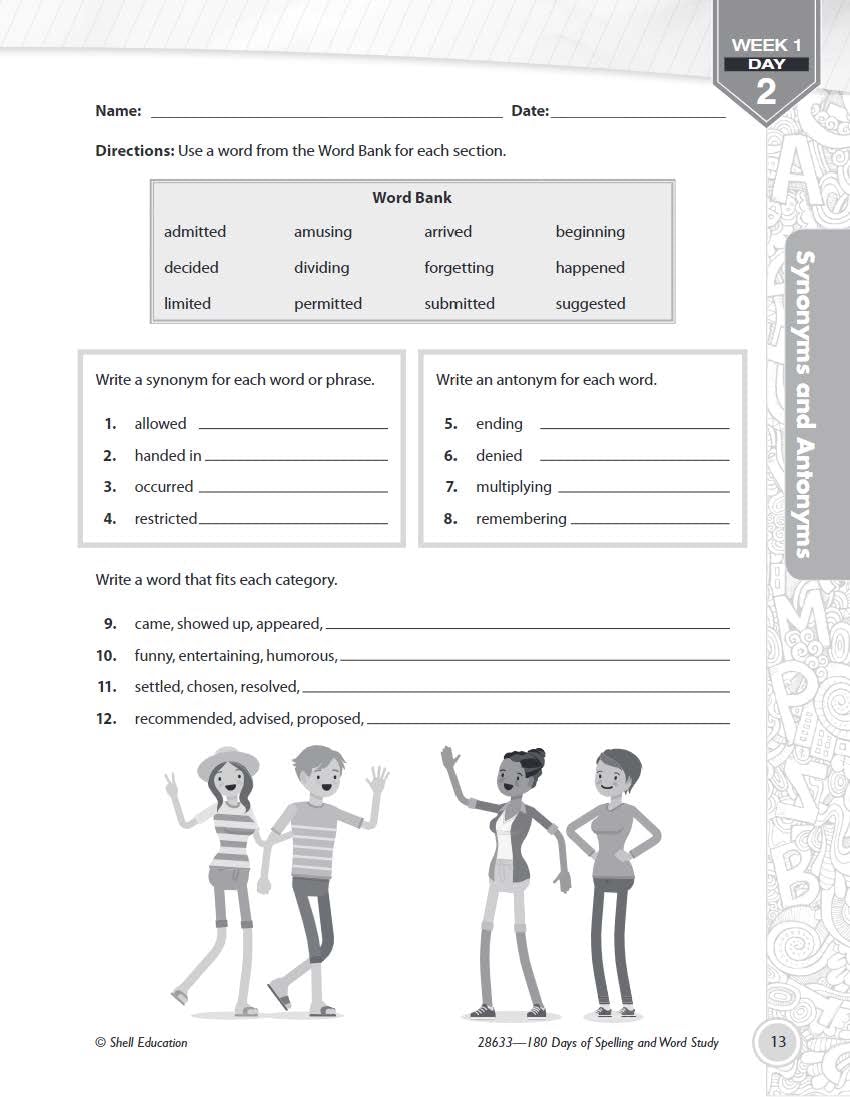 180 Days: Spelling and Word Study for Fifth Grade