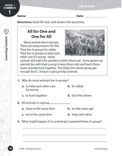 180 Days: Science for Third Grade