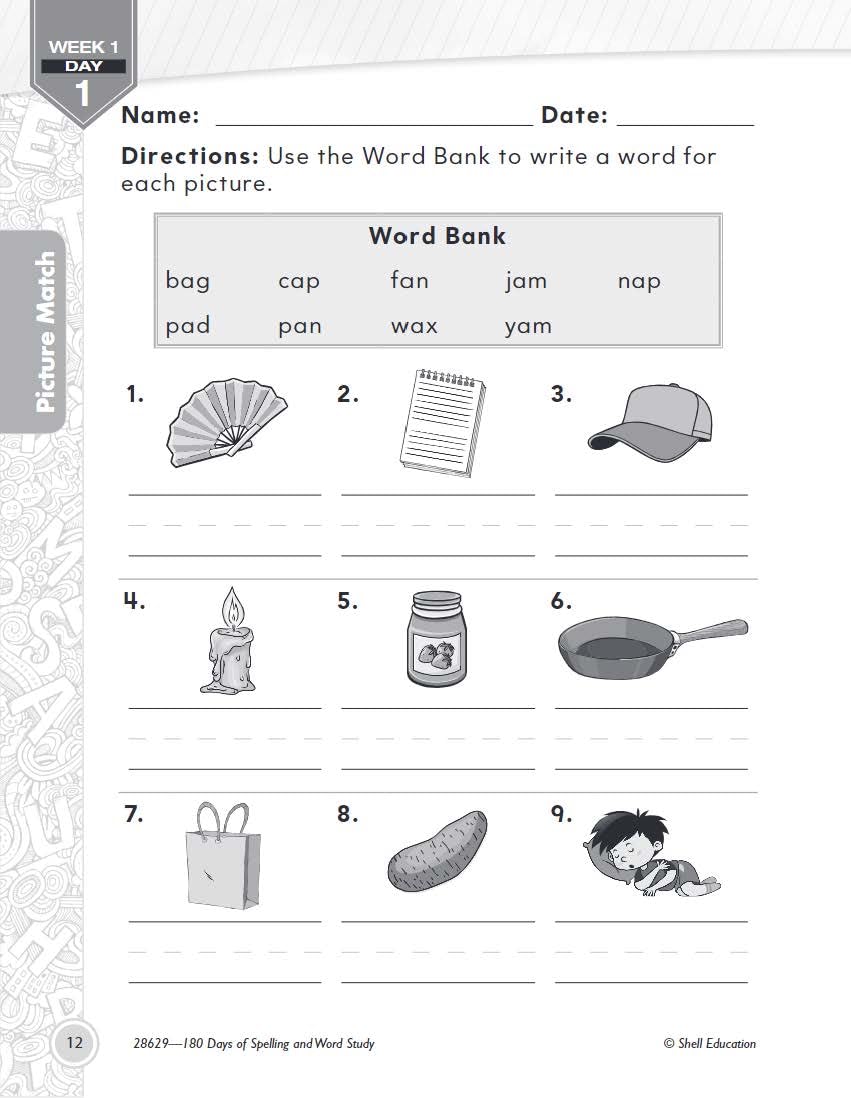 180 Days: Spelling and Word Study for First Grade
