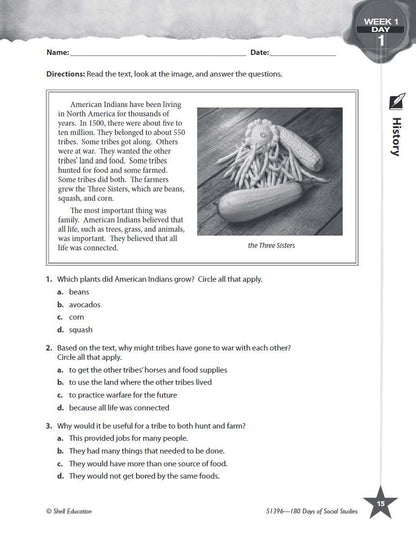 180 Days: Social Studies for Fourth Grade