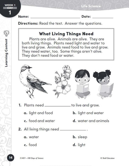 180 Days: Science for First Grade