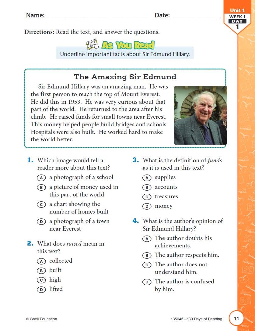 180 Days: Reading for Third Grade, 2nd Edition