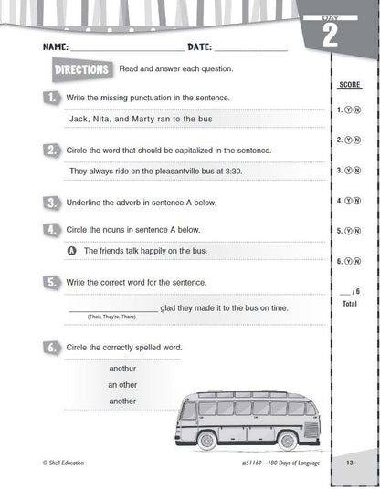 180 Days: Language for Fourth Grade