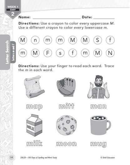 180 Days: Spelling and Word Study for Kindergarten
