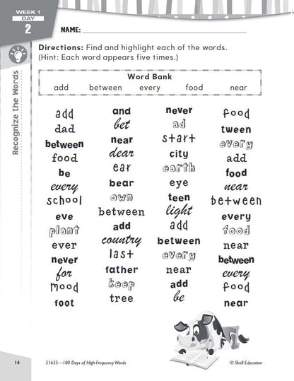 180 Days: High-Frequency Words for Second Grade