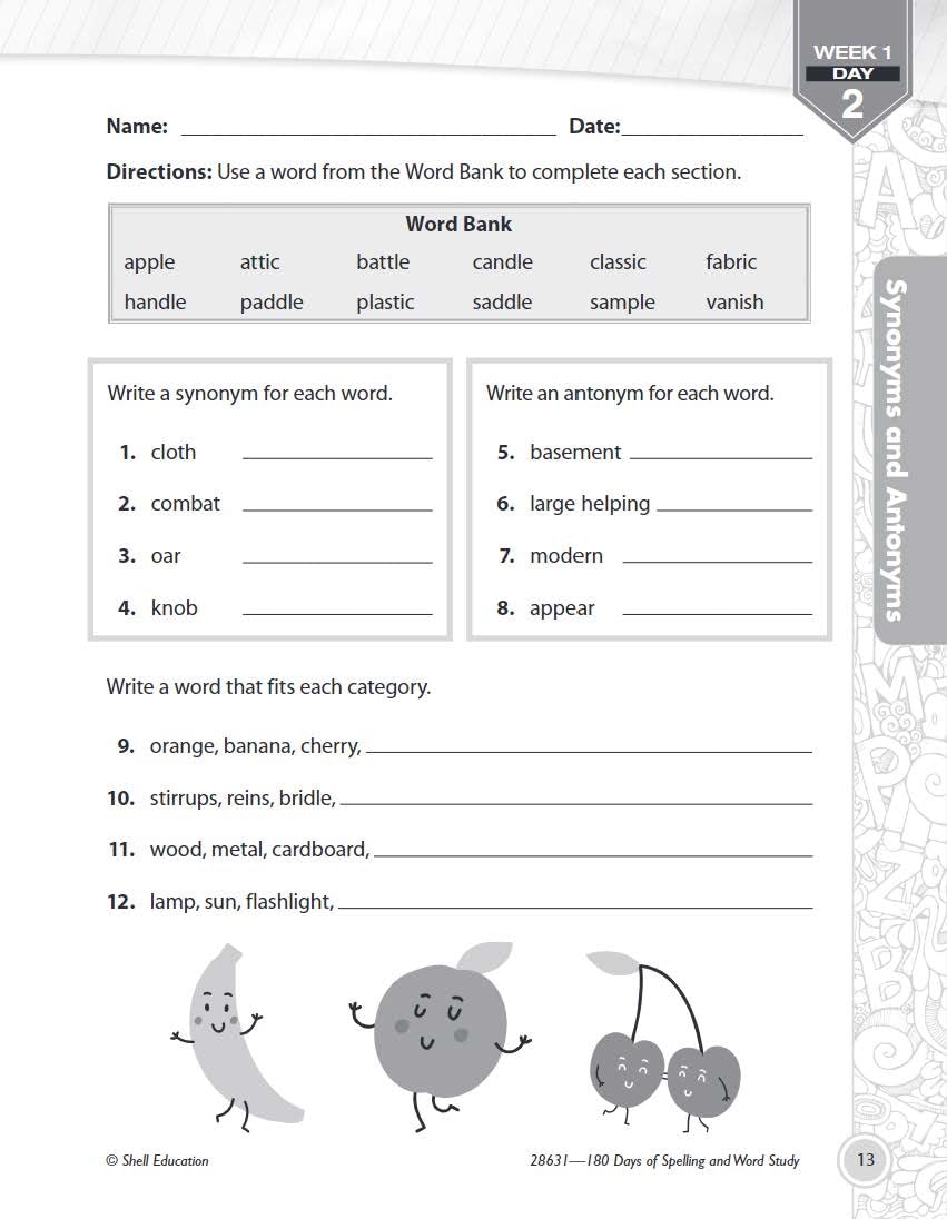 180 Days: Spelling and Word Study for Third Grade