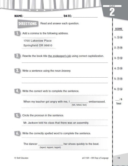 180 Days: Language for Third Grade