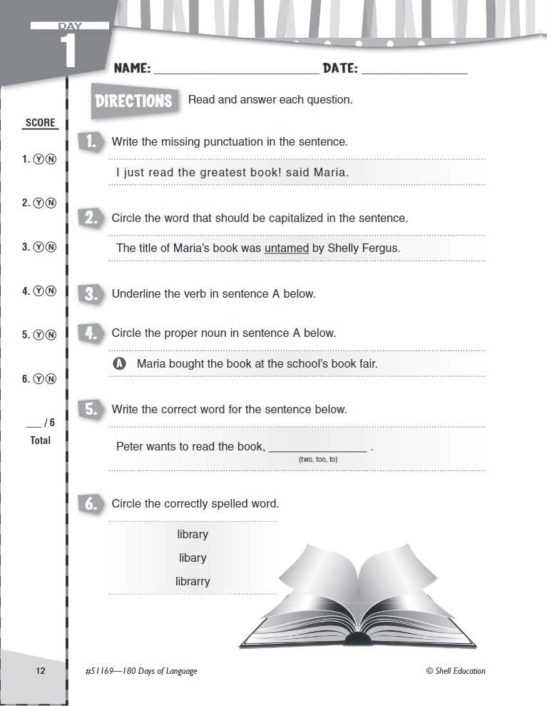 180 Days: Language for Fourth Grade