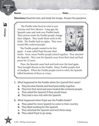 180 Days: Social Studies for Third Grade