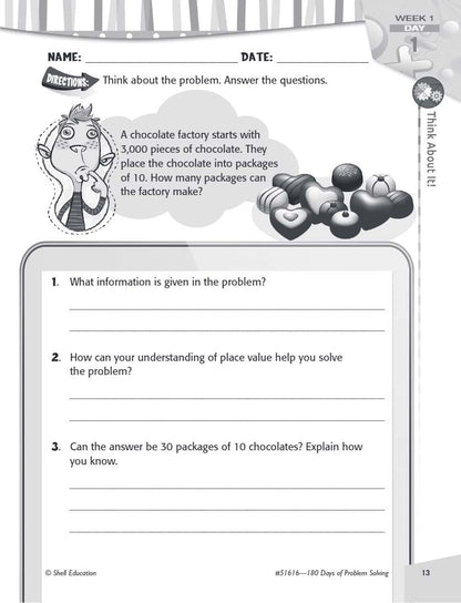 180 Days: Problem Solving for Fourth Grade