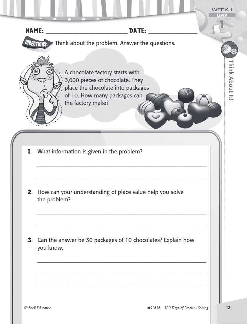 180 Days: Problem Solving for Fourth Grade