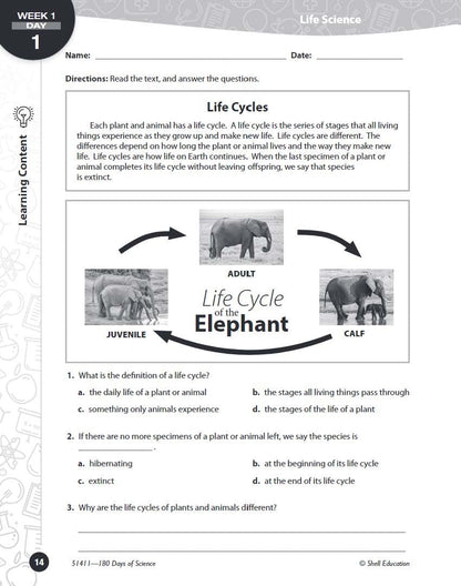 180 Days: Science for Fifth Grade