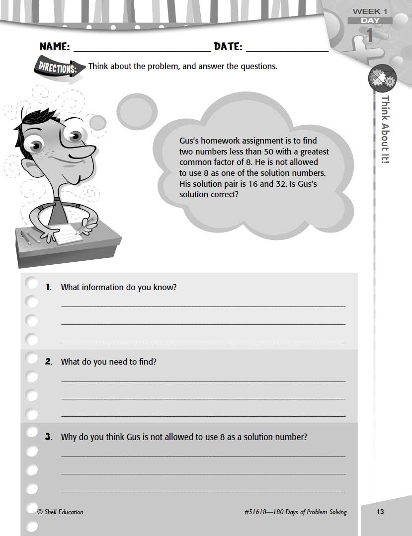 180 Days: Problem Solving for Sixth Grade
