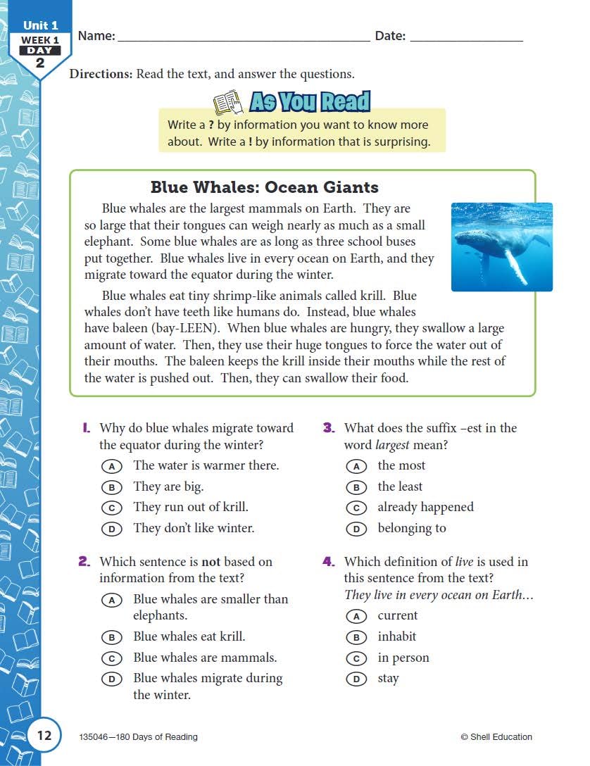 180 Days: Reading for Fourth Grade, 2nd Edition