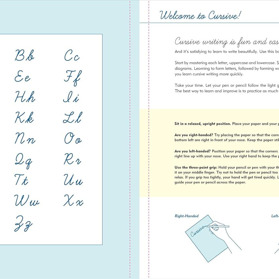 Cursive Handwriting Workbook for Teens and Young Adults