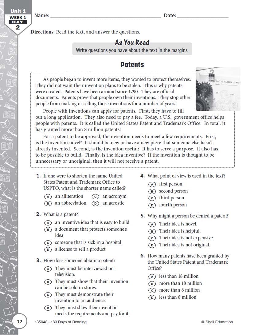 180 Days: Reading for Sixth Grade, 2nd Edition