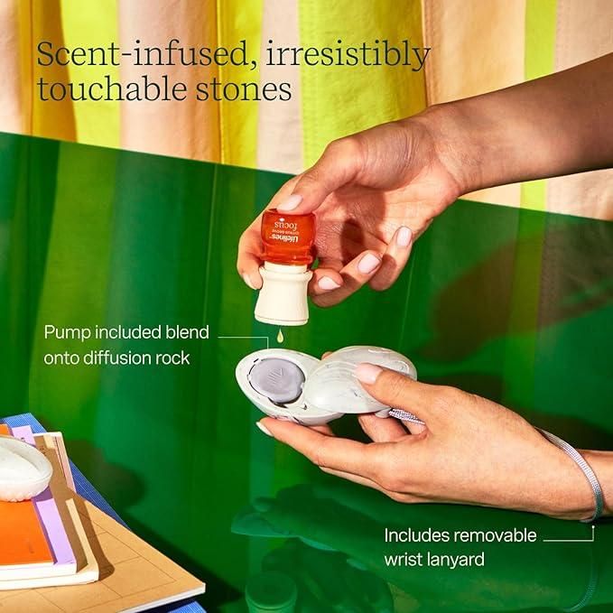 Lifelines 2pk Grounding Stones - Tactile Fidget Collection plus Essential Oil Blend