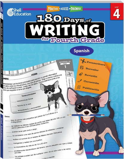 180 Days: Writing for Fourth Grade (Spanish)