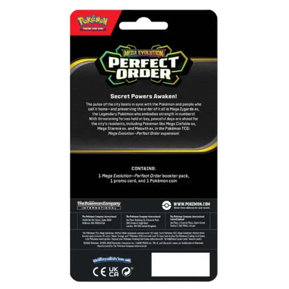 Pokemon Mega Evolution Perfect Order Booster Pack with Coin