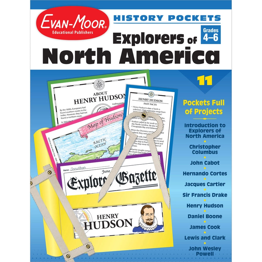 History Pockets: Explorers of North America Workbook, Grade 4-6