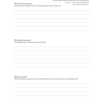 Homeschool Essentials Daily Planner