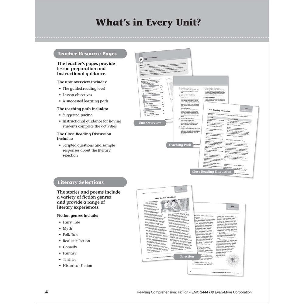 Reading Comprehension: Fiction, Teacher Resource Workbook (Grade 4)