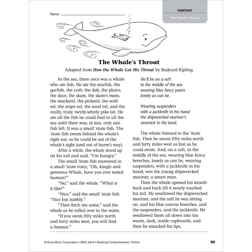 Reading Comprehension: Fiction, Teacher Resource Workbook (Grade 4)
