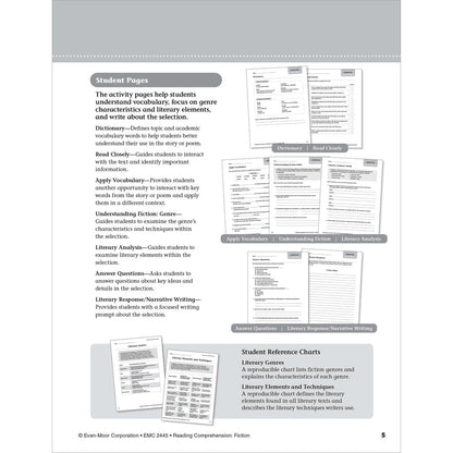 Reading Comprehension: Fiction, Teacher Resource  Workbook Book (Grade 5)