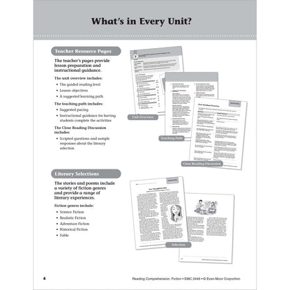 Reading Comprehension: Fiction, Resource Workbook  (Grade 6)