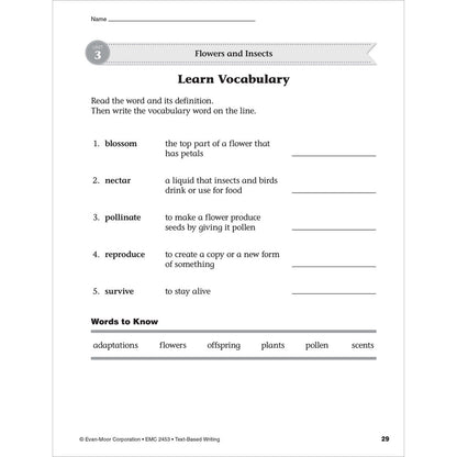 Text-Based Writing Workbook, Grade 3