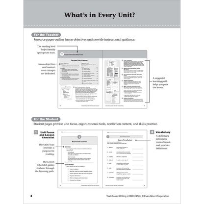 Text-Based Writing Workbook, Grade 6