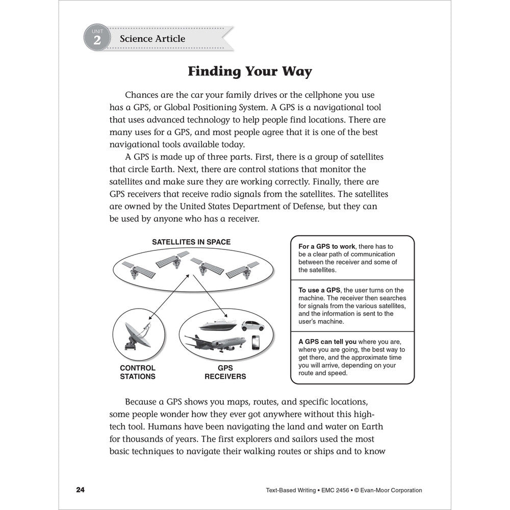 Text-Based Writing Workbook, Grade 6