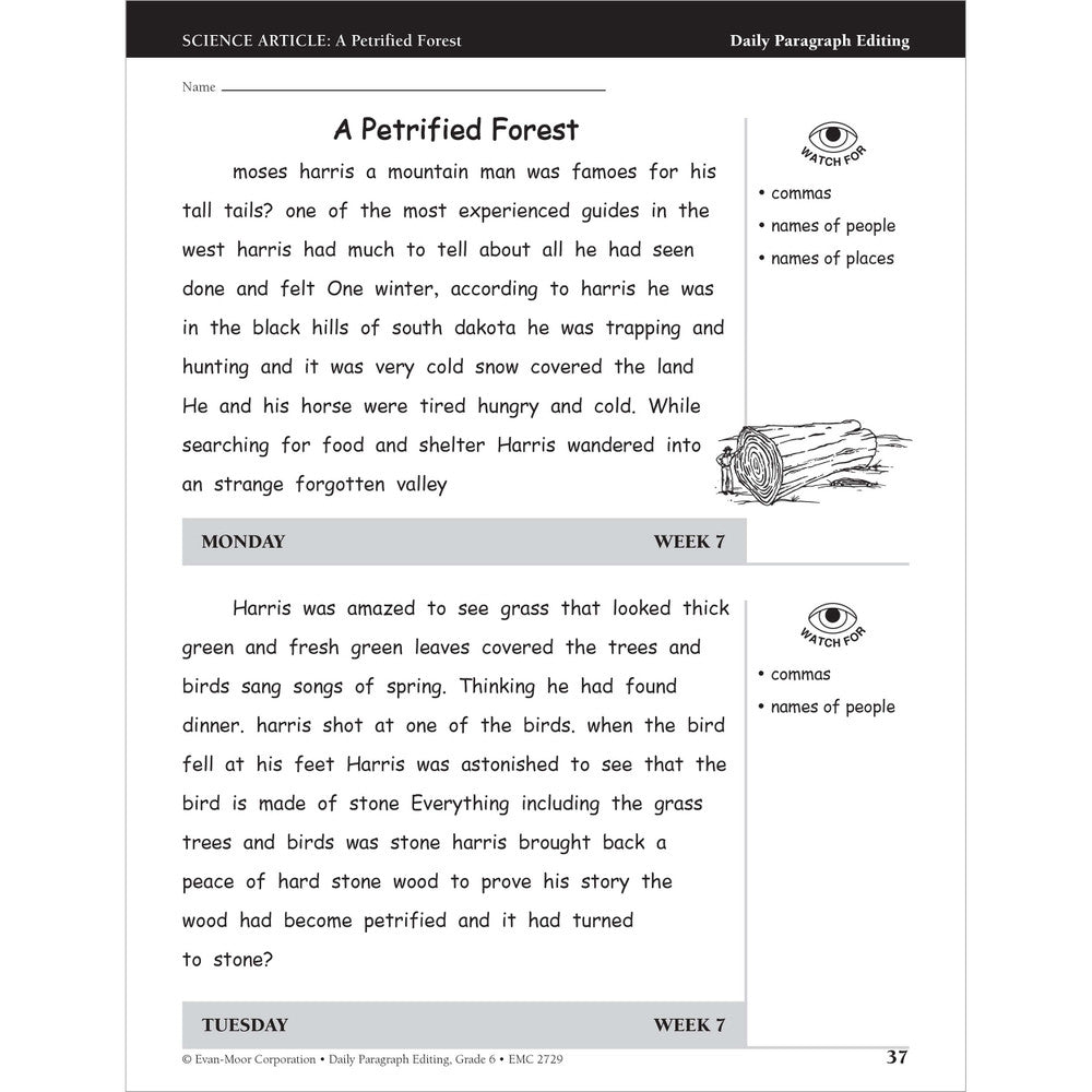 Daily Paragraph Editing, Workbook Grade 6