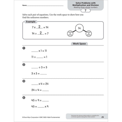 Math Fundamentals, Workbook Grade 3