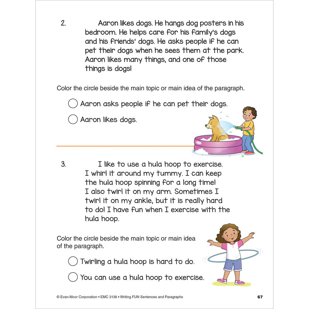 Writing Fun Sentences & Paragraphs, Grades 1-3