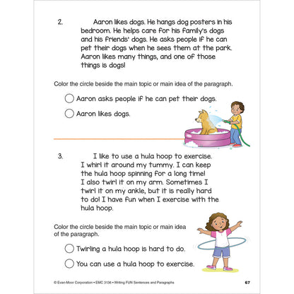 Writing Fun Sentences & Paragraphs, Grades 1-3