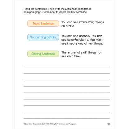 Writing Fun Sentences & Paragraphs, Grades 1-3