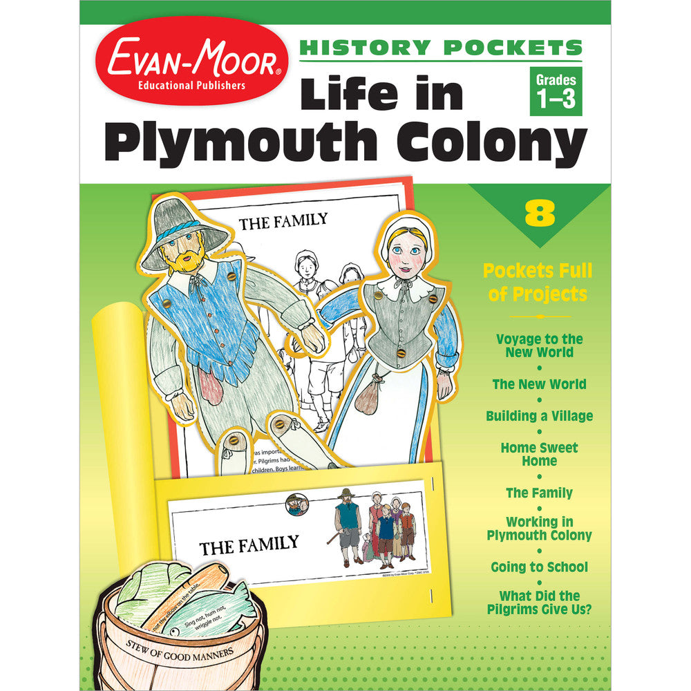 History Pockets: Life in Plymouth Colony, Workbook Grade 1-3